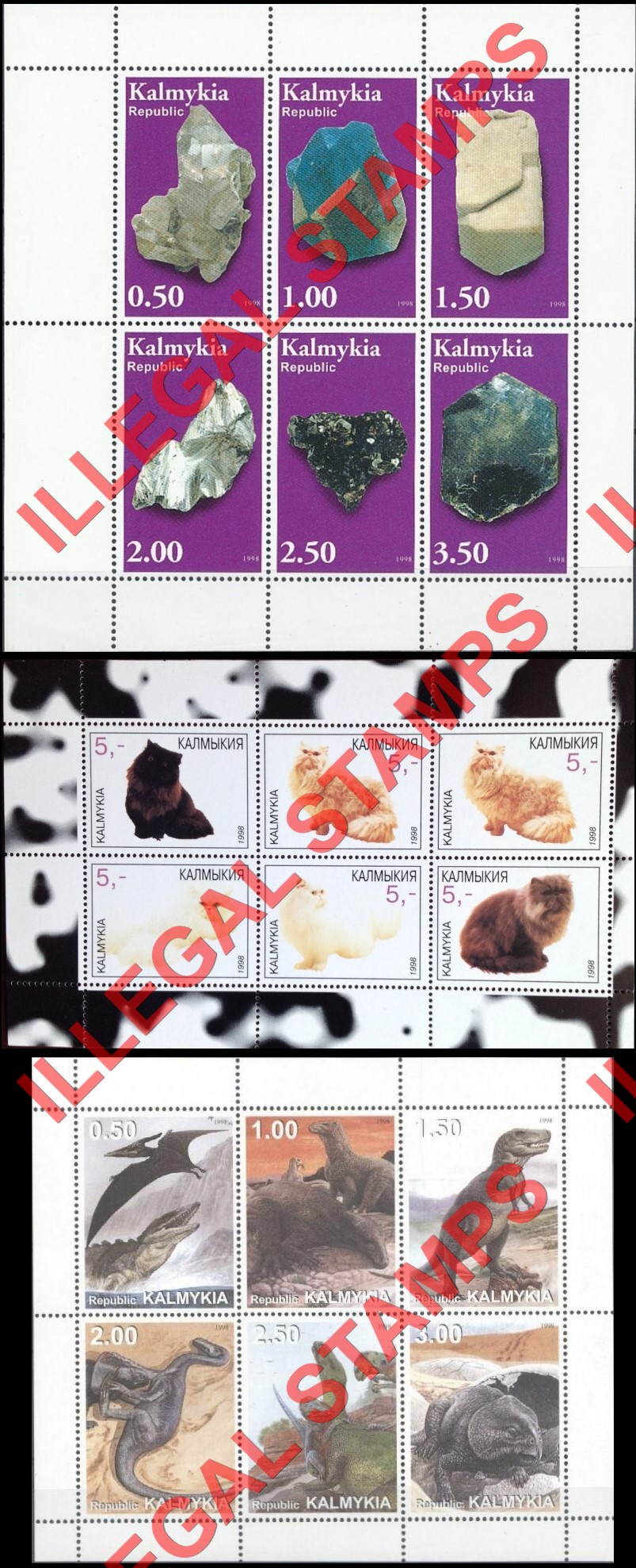 Republic of Kalmykia 1998 Illegal Stamps (Part 1)