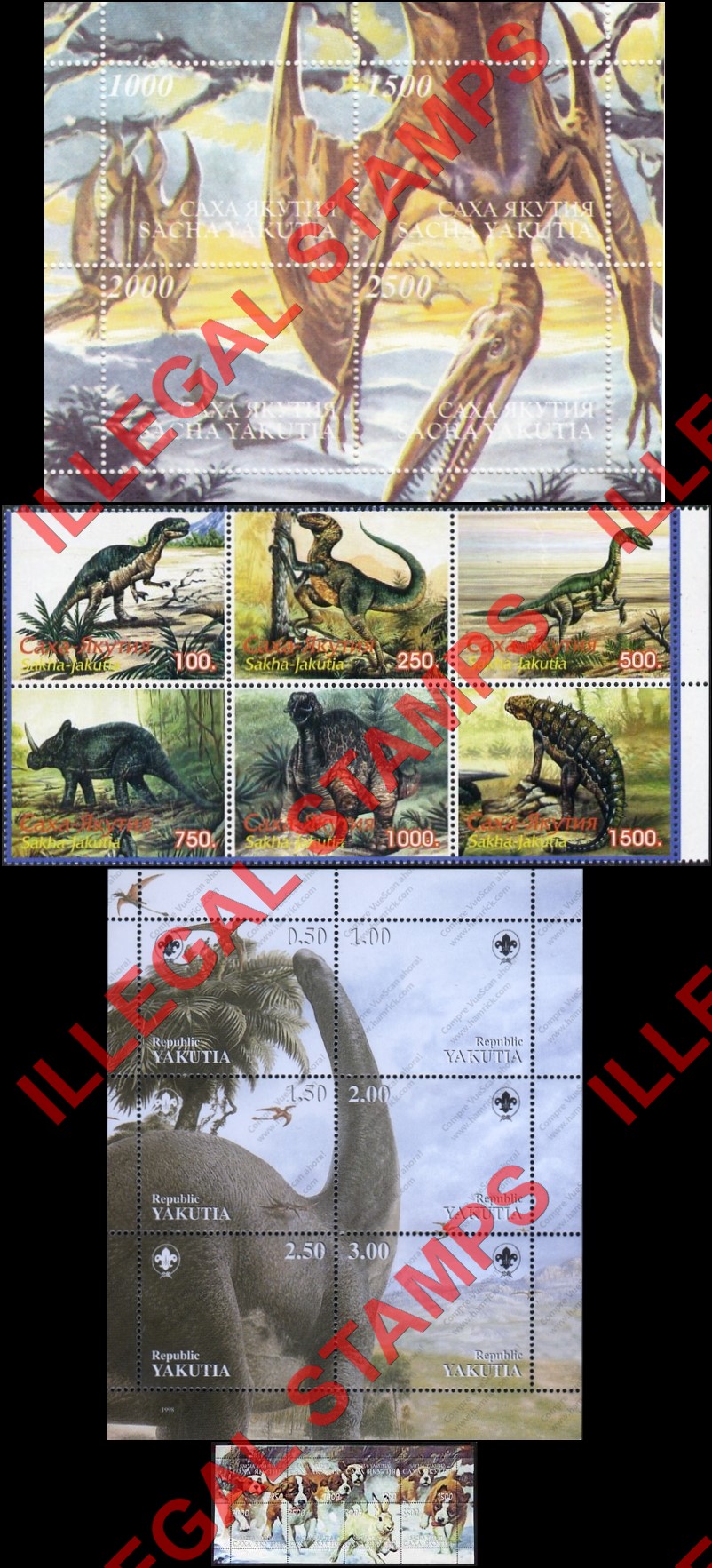 Republic of Sakha Yakutia 1998 Counterfeit Illegal Stamps (Part 2)