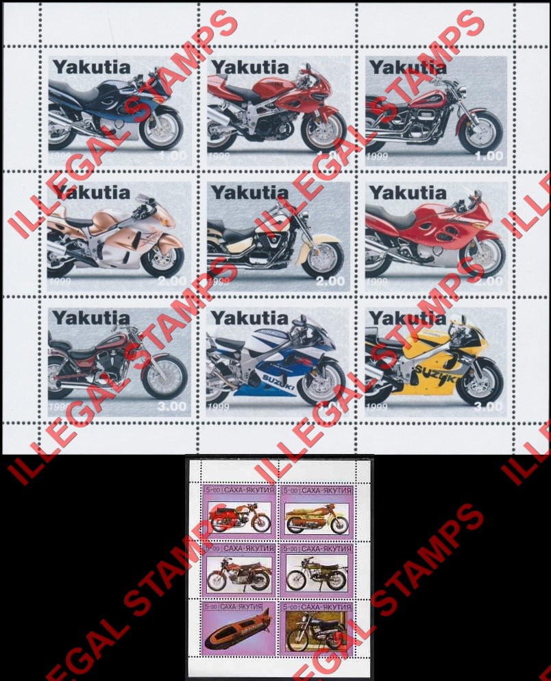 Republic of Sakha Yakutia 1999 Counterfeit Illegal Stamps