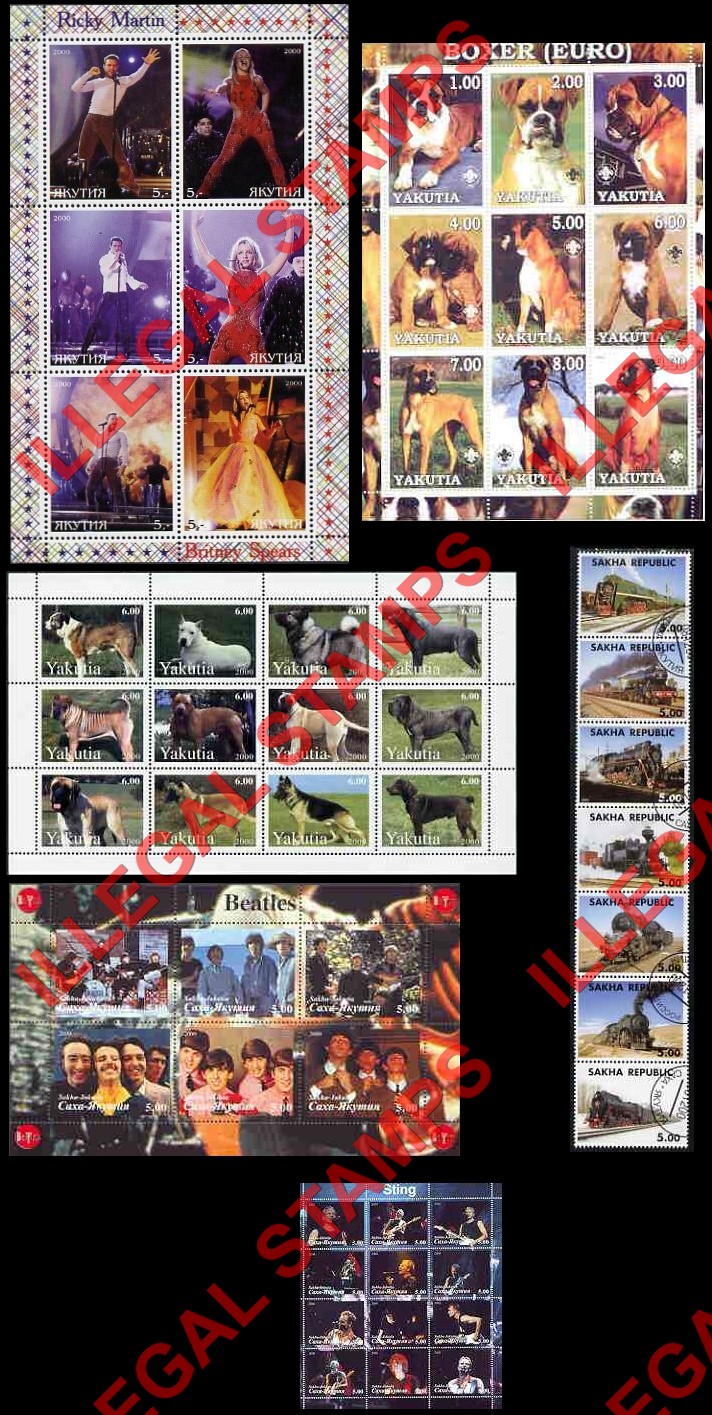 Republic of Sakha Yakutia 2000 Counterfeit Illegal Stamps (Part 1)