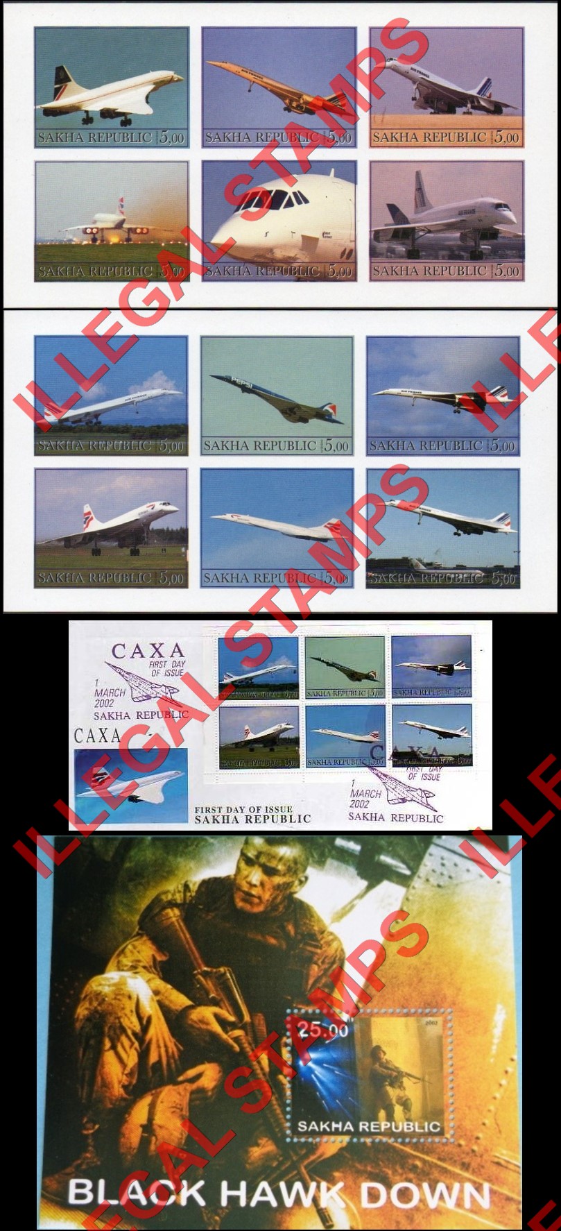 Republic of Sakha Yakutia 2002 Counterfeit Illegal Stamps