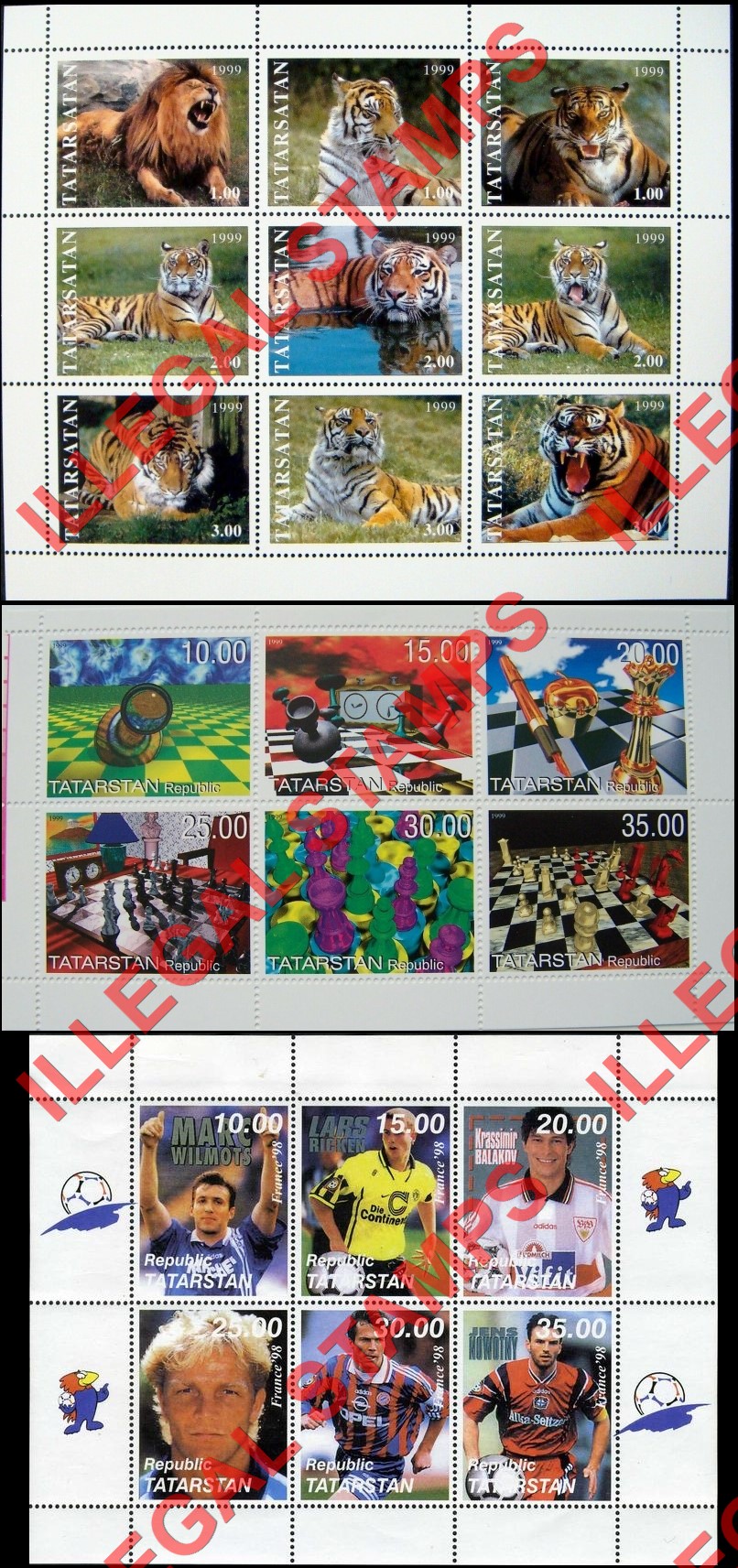 Republic of Tatarstan 1999 Counterfeit Illegal Stamps (Part 2)