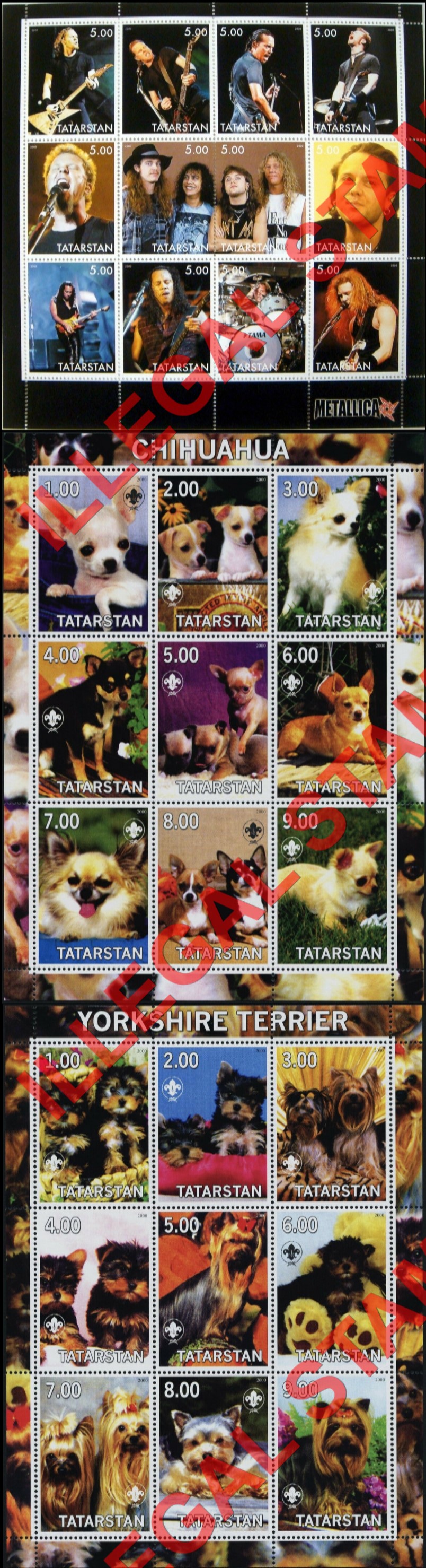 Republic of Tatarstan 2000 Counterfeit Illegal Stamps (Part 1)