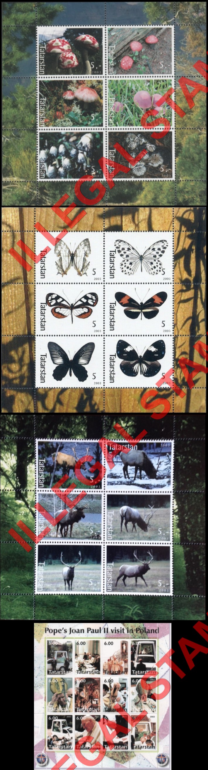 Republic of Tatarstan 2003 Counterfeit Illegal Stamps (Part 1)