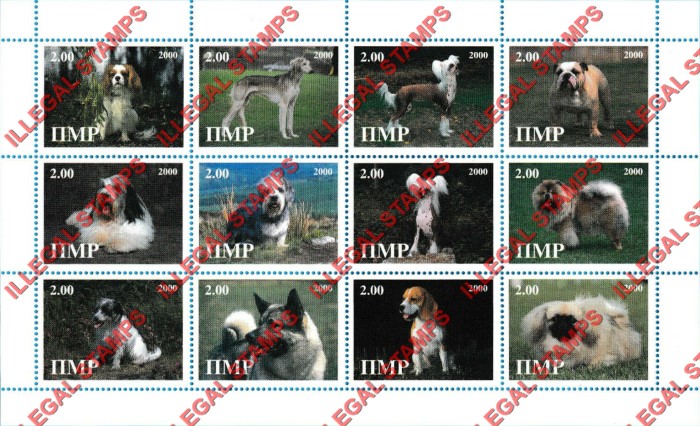 Transnistria 2000 Dogs Illegal Stamps