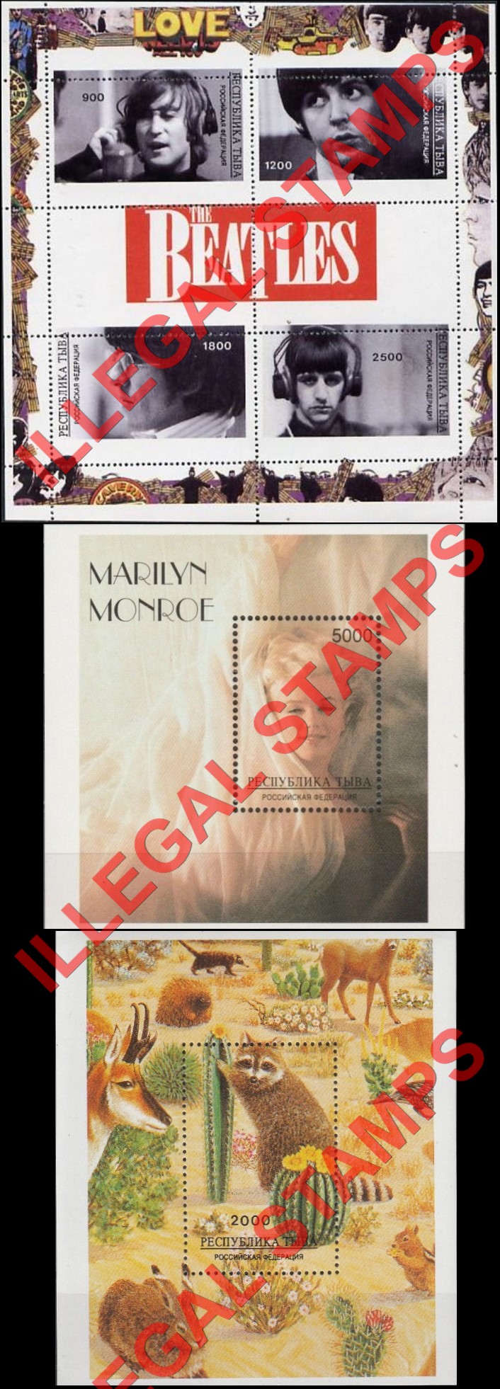 Republic of Tuva 1996 Counterfeit Illegal Stamps (Part 3)