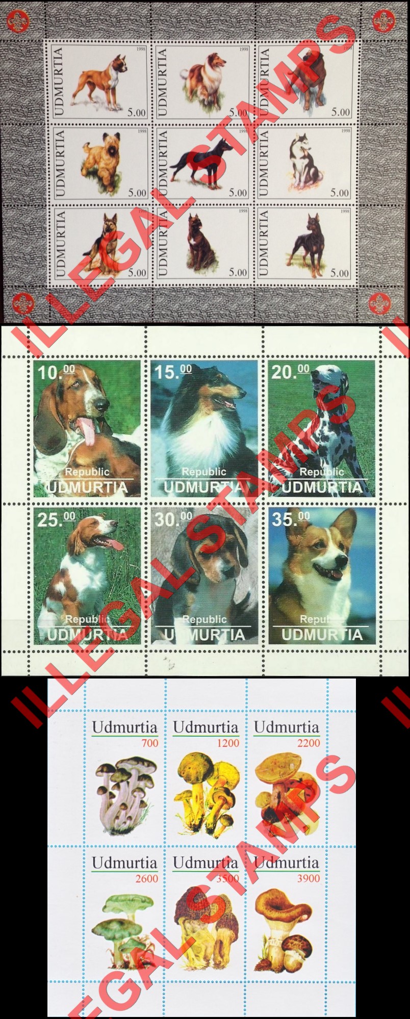 Republic of Udmurtia 1998 Counterfeit Illegal Stamps (Part 2)