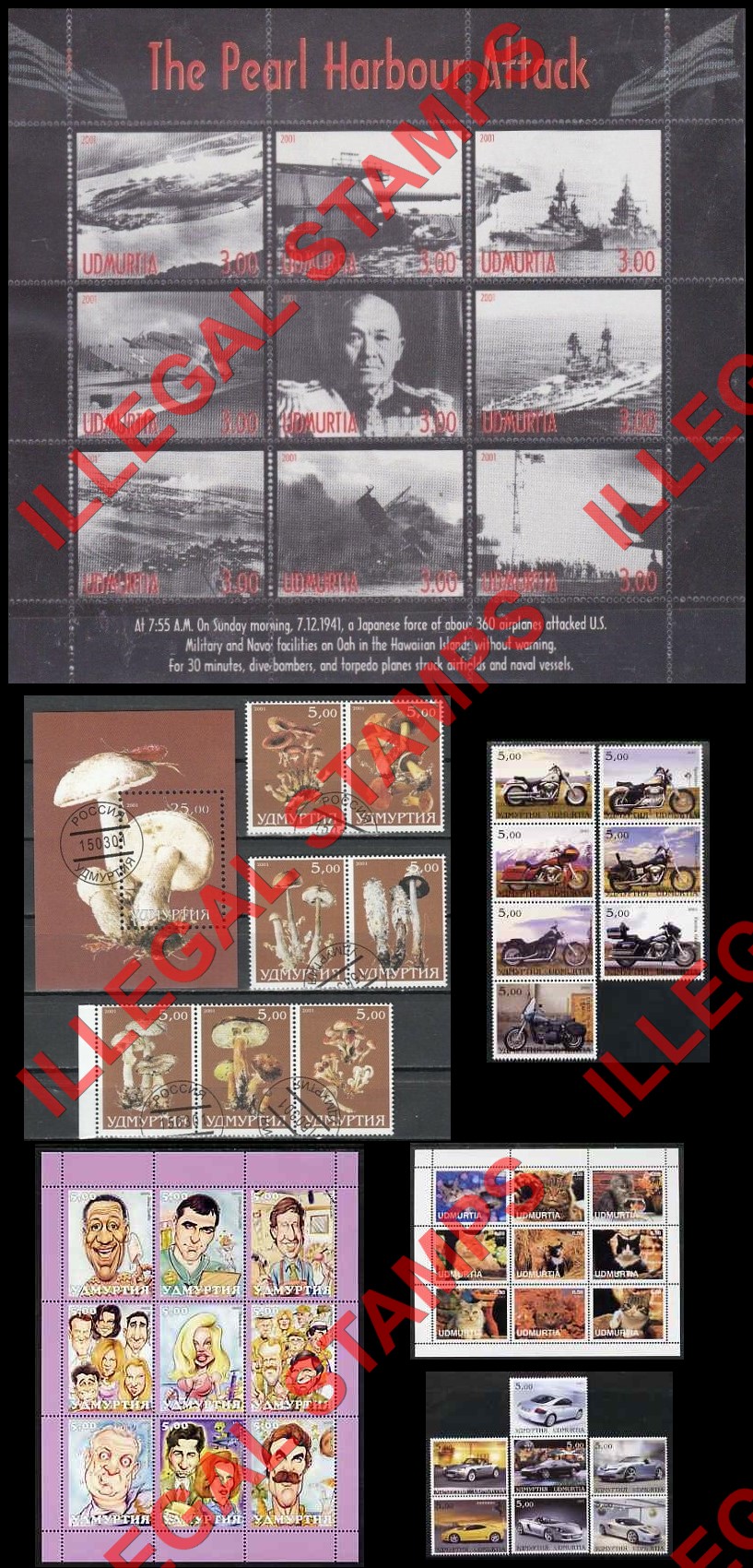 Republic of Udmurtia 2001 Counterfeit Illegal Stamps (Part 2)