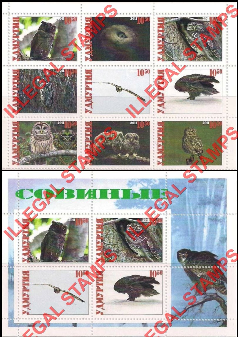 Republic of Udmurtia 2011 Counterfeit Illegal Stamps