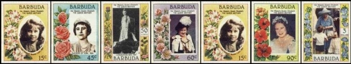 Barbuda 1985 85th Birthday of Queen Elizabeth the Queen Mother 1st Issue Imperforate Stamps