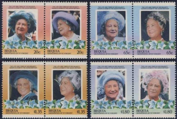 Saint Vincent Bequia 1985 85th Birthday of Queen Elizabeth the Queen Mother Omnibus Series Stamps
