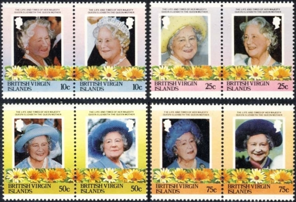 British Virgin Islands 1985 85th Birthday of Queen Elizabeth the Queen Mother Omnibus Series Stamps