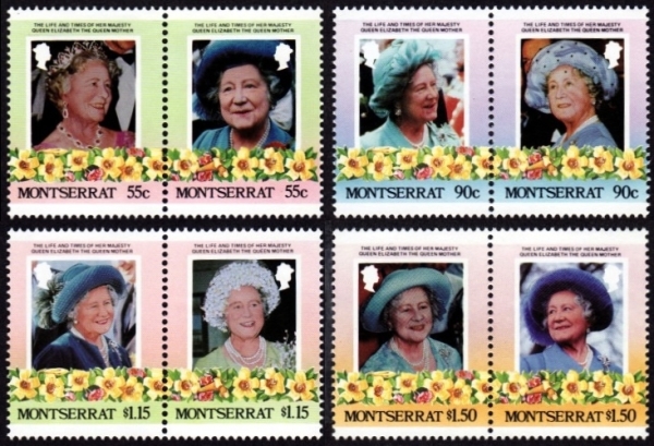 Montserrat 1985 85th Birthday of Queen Elizabeth the Queen Mother Stamps