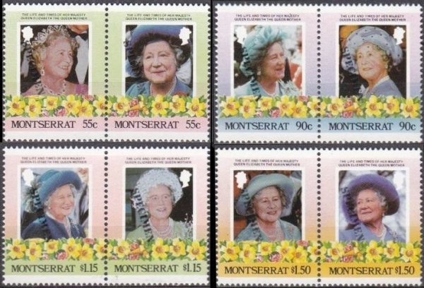 Montserrat 1985 85th Birthday of Queen Elizabeth the Queen Mother Omnibus Series SPECIMEN Stamps