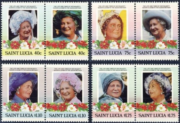 Saint Lucia 1985 85th Birthday of Queen Elizabeth the Queen Mother Omnibus Series Stamps