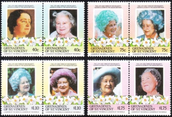 Saint Vincent Grenadines 1985 85th Birthday of Queen Elizabeth the Queen Mother Omnibus Series Stamps