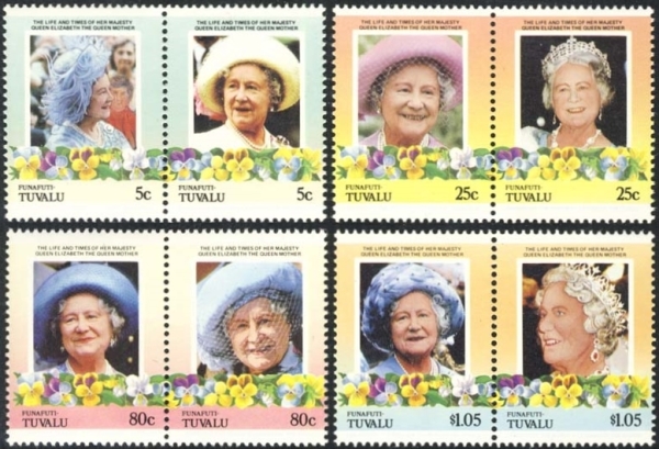Funafuti 1985 85th Birthday of Queen Elizabeth the Queen Mother Stamps