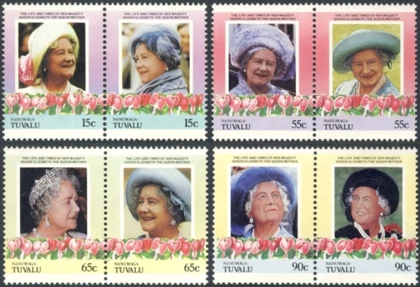 Nanumaga 1985 85th Birthday of Queen Elizabeth the Queen Mother Stamps