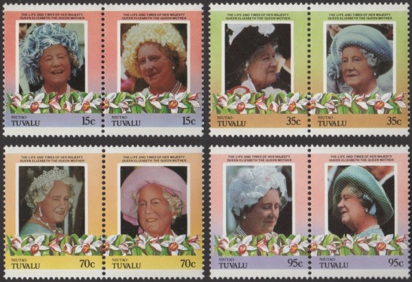 Niutao 1985 85th Birthday of Queen Elizabeth the Queen Mother Omnibus Series Stamps