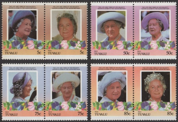 Nui 1985 85th Birthday of Queen Elizabeth the Queen Mother Omnibus Series Stamps