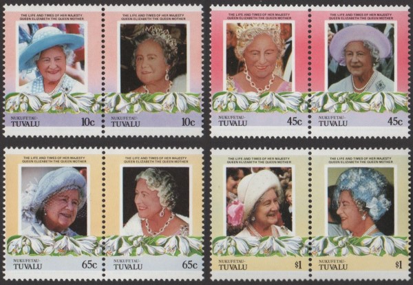 Nukufetau 1985 85th Birthday of Queen Elizabeth the Queen Mother Stamps