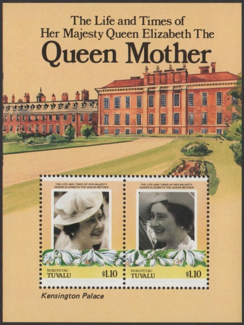 Nukufetau 1985 85th Birthday of Queen Elizabeth the Queen Mother Omnibus Series Souvenir Sheet