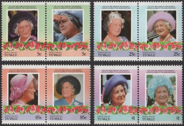 Nukulaelae 1985 85th Birthday of Queen Elizabeth the Queen Mother Omnibus Series Stamps