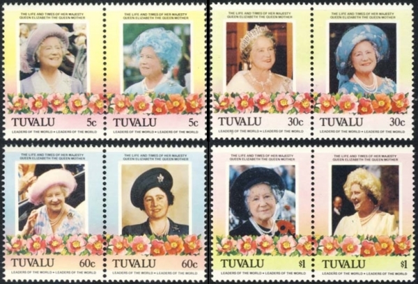 Tuvalu 1985 85th Birthday of Queen Elizabeth the Queen Mother Omnibus Series Stamps