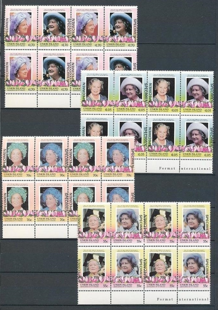 Saint Vincent Union Island 1985 85th Birthday of Queen Elizabeth the Queen Mother Omnibus Series SPECIMEN Overprinted Stamp lot sold on eBay