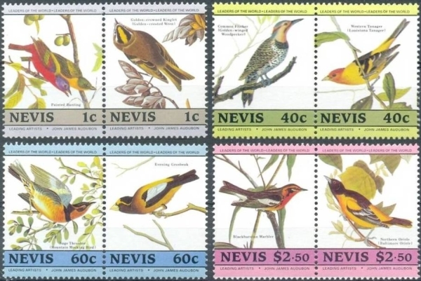 The Nevis 1985 Birds Bicentennial of the Birth of John J. Audubon Stamp ...