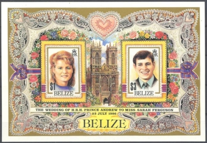 Belize 1986 Royal Wedding Imperforate Souvenir Sheet