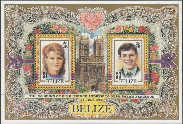 Belize 1986 Royal Wedding Souvenir Sheet