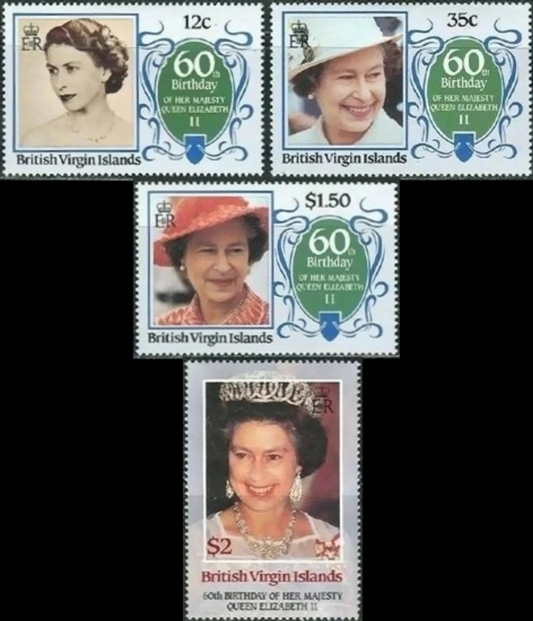 British Virgin Islands 1986 60th Birthday of Queen Elizabeth II Stamps
