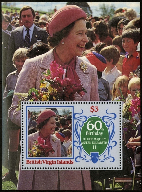 British Virgin Islands 1986 60th Birthday of Queen Elizabeth II Omnibus Series Souvenir Sheet