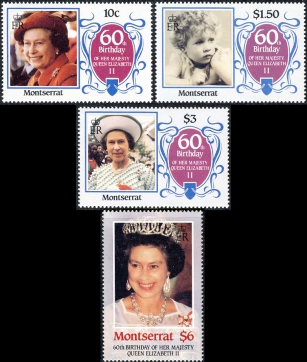 Montserrat 1986 60th Birthday of Queen Elizabeth II Stamps