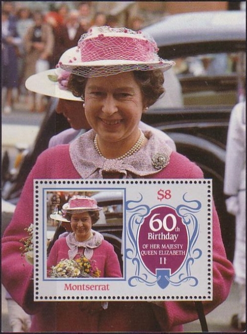 Montserrat 1986 60th Birthday of Queen Elizabeth II Souvenir Sheet