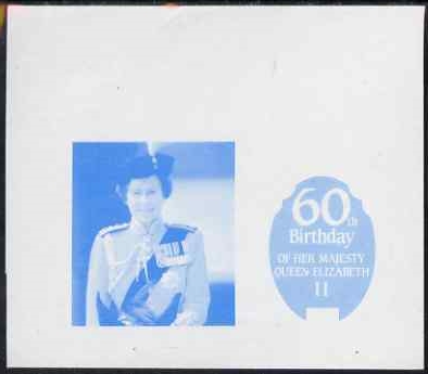Funafuti 1986 60th Birthday 10c Blue Progressive Color Proof