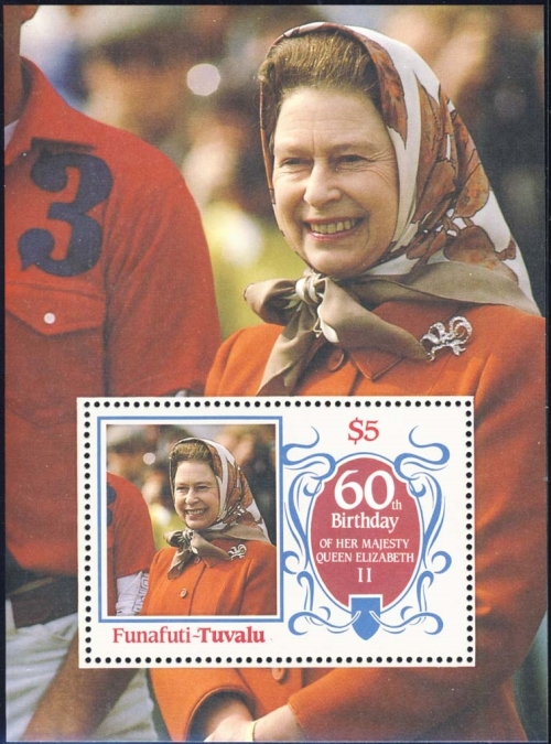 Funafuti 1986 60th Birthday of Queen Elizabeth II Omnibus Series Souvenir Sheet