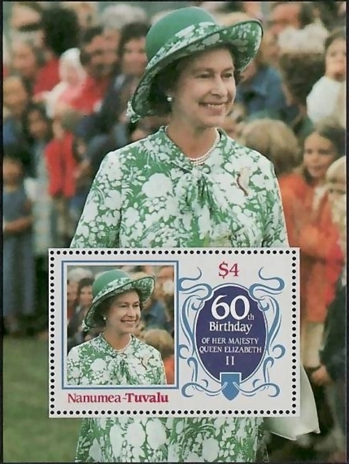 Nanumea 1986 60th Birthday of Queen Elizabeth II Souvenir Sheet