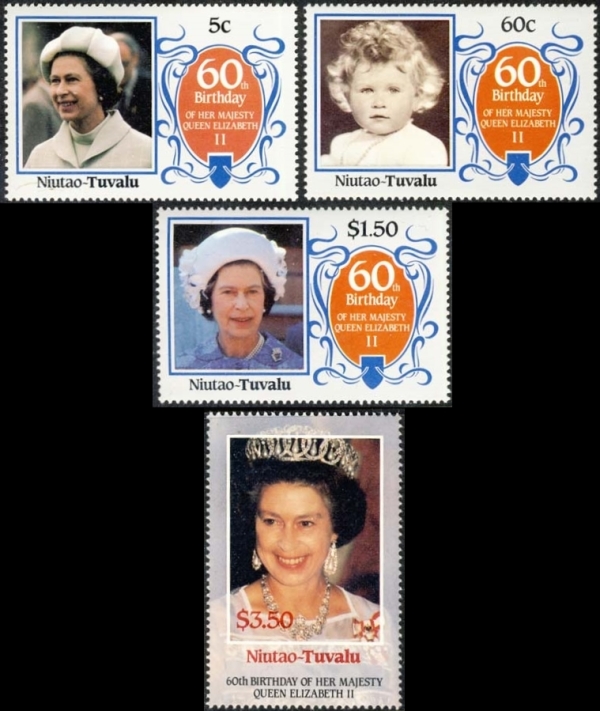 Niutao 1986 60th Birthday of Queen Elizabeth II Stamps