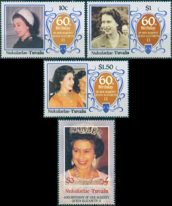 Nukulaelae 1986 60th Birthday of Queen Elizabeth II Omnibus Series Stamps