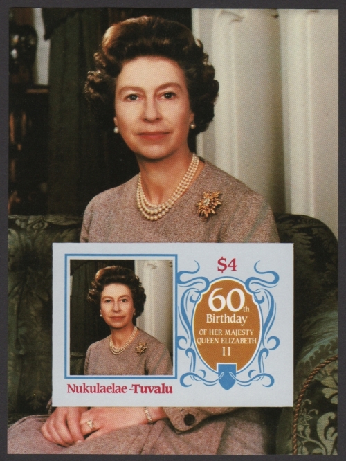 Nukulaelae 1986 60th Birthday of Queen Elizabeth II Omnibus Series Imperforate Souvenir Sheet