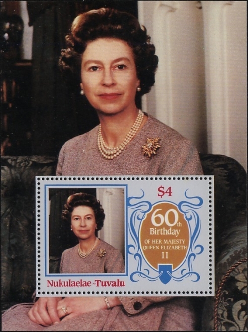 Nukulaelae 1986 60th Birthday of Queen Elizabeth II Omnibus Series Souvenir Sheet