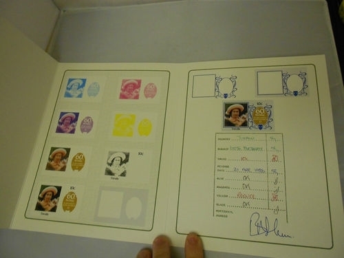 The Tuvalu 1986 60th Birthday 10c Value Progressive Color Proof Presentation Folder