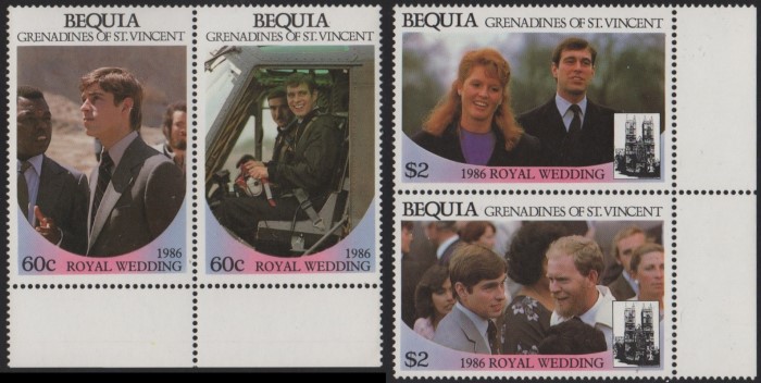 Bequia 1986 Royal Wedding (1st issue) Stamps