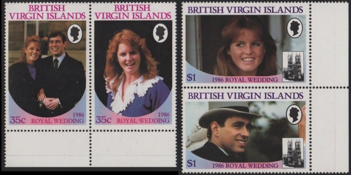 British Virgin Islands 1986 Royal Wedding (1st issue) Stamps