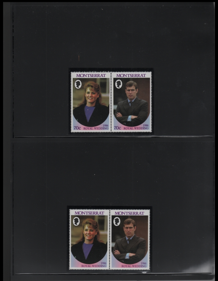 Montserrat 1986 Royal Wedding Missing Value Error Stamps that were sold by Franklin Philatelics LLC sold for $800.00!