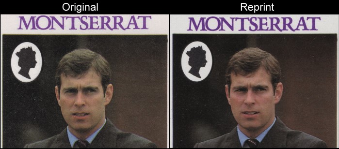 Montserrat 1986 Royal Wedding Scott 615a Color Comparison