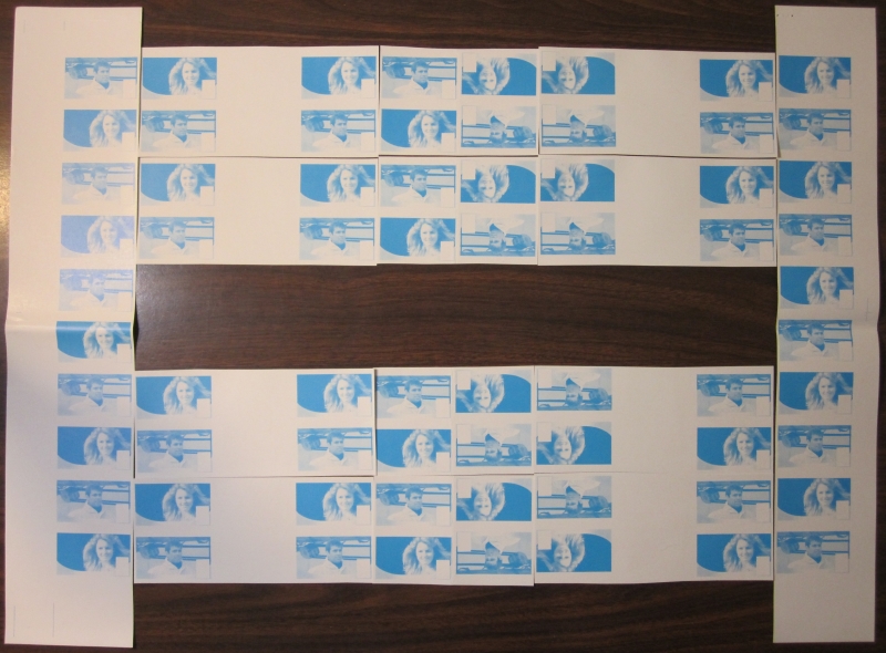 Mustique 1986 Royal Wedding $2 Rebuilt Press Sheet of Blue and Red Imperforate Progressive Color Proofs