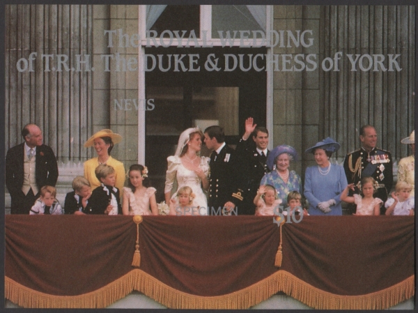Nevis 1986 Royal Wedding Imperforate SPECIMEN Overprinted Souvenir Sheet